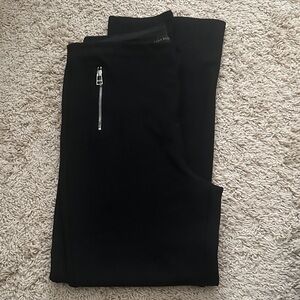 EUC Sz L Zara Basic Women's Black moto Leggings with Zipper Detail
